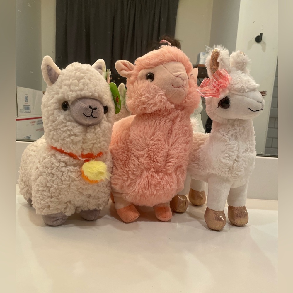 Llama alpaca bundle stuffed animals necklace with Pearl